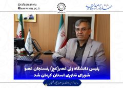رئیس دانشگاه ولی عصر(عج) رفسنجان عضو شورای فناوری استان کرمان شد