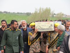 تشییع پیکر پاک شهید گمنام تازه تفحص شده هم‌زمان با شهادت امام صادق (ع) درمنطقه نوق رفسنجان