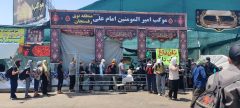 خدمت رسانی خادمین موکب امیرالمومنین امام علی (ع) منطقه نوق رفسنجان درمسیر کربلا